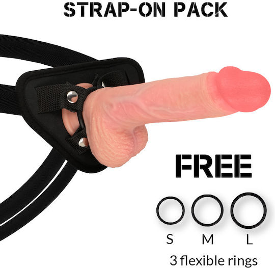 Rock Army Spitfire Gurtzeug mit Dildo 21cm in Hautfarbe