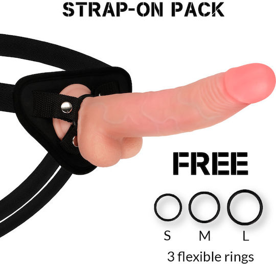 Rock Army Leopard Harness με Dildo 23cm στο χρώμα του δέρματος