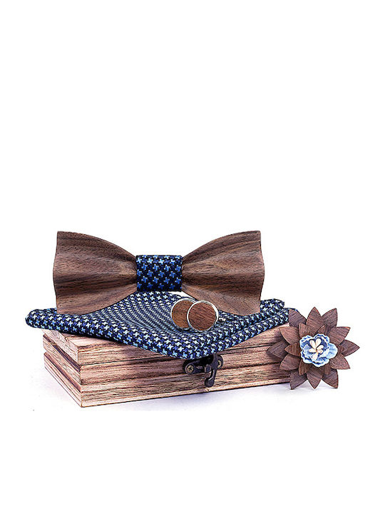 Legend Accessories Wooden Bow Tie Set with Pin,...