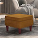 Stool Footstool Upholstered with Velvet Coffee 55x54.5x42cm