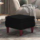 Stool Footstool Upholstered with Velvet Black 55x54.5x42cm