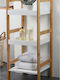 JK Home Decoration Επιδαπέδια Ραφιέρα Μπάνιου Ξύλινη με 3 Ράφια 30x30x72cm