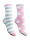 Kal-tsa Women's Patterned Socks Grey / Pink 2Pack