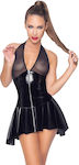 Black Level Vinyl Dress Net Black