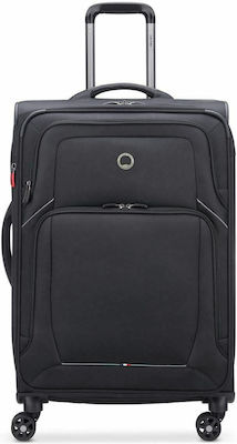 Delsey Optimax Large Travel Suitcase Fabric Black with 4 Wheels Height 80.5cm.