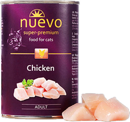 Nuevo Adult Wet Food for Adult Cats in Cans with Chicken 400gr