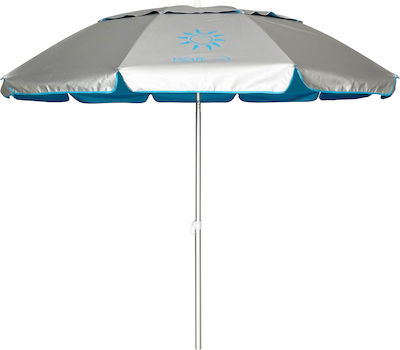 Escape Umbrelă de Plajă Aluminiu cu Diametru de 2.2m cu Protecție UV și Ventilație Albastru