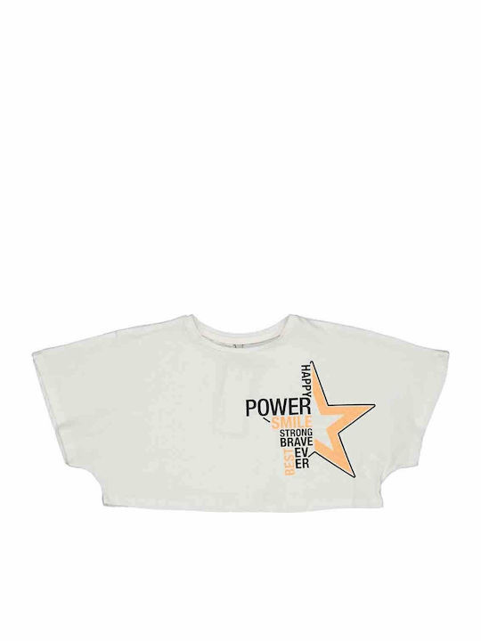 Παιδικό Crop Top Κοντομάνικο Λευκό