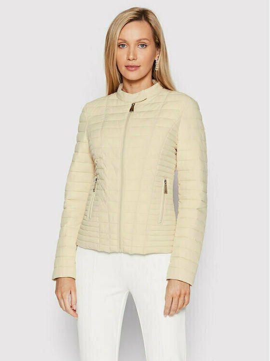 Guess Vona Women's Short Puffer Jacket for Winter Beige