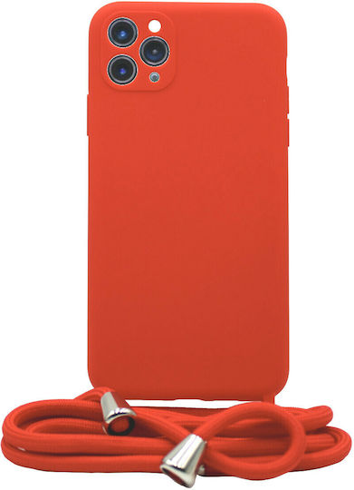 Bodycell Liquid Back Cover Silicon cu Curea Roșu (iPhone 11 Pro Max)