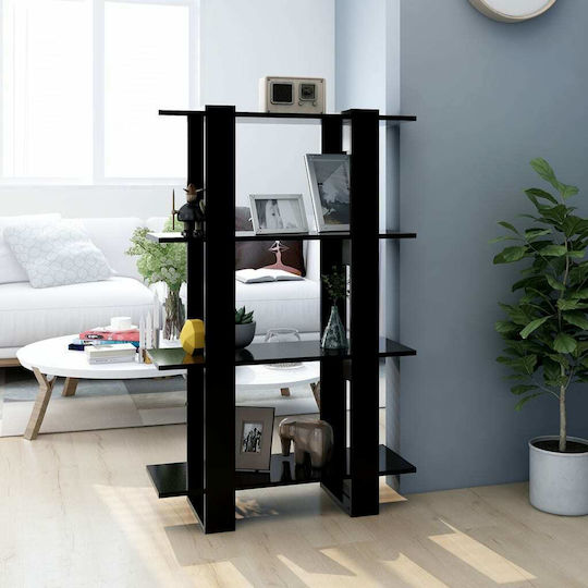 Βιβλιοθήκη Μαύρο 80x30x123.5εκ.