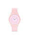 Swatch Caricia Uhr Batterie mit Rosa Kautschukarmband