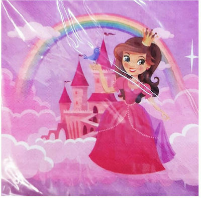 Party Napkins Princess Pink 33x33cm. 12pcs