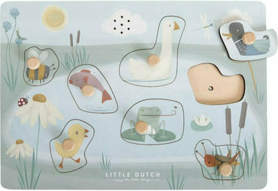 Wooden Kids Peg Puzzle Little Goose for 1+ Years 7pcs Little Dutch