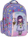 Santoro Send Me Flowers School Bag Backpack Elementary, Elementary in Purple color
