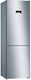 Bosch Ψυγειοκαταψύκτης 326lt Total NoFrost Υ186xΠ60xΒ66εκ. Inox KGN36MLEB