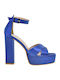 Stoff Sandalen Blau