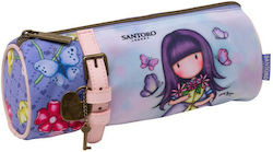 Santoro Send Me Flowers Pencil Case Barrel Purple