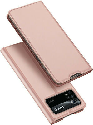 Dux Ducis Skin Pro Carte Piele artificială Rose Gold (Poco X4 Pro 5G) 029409