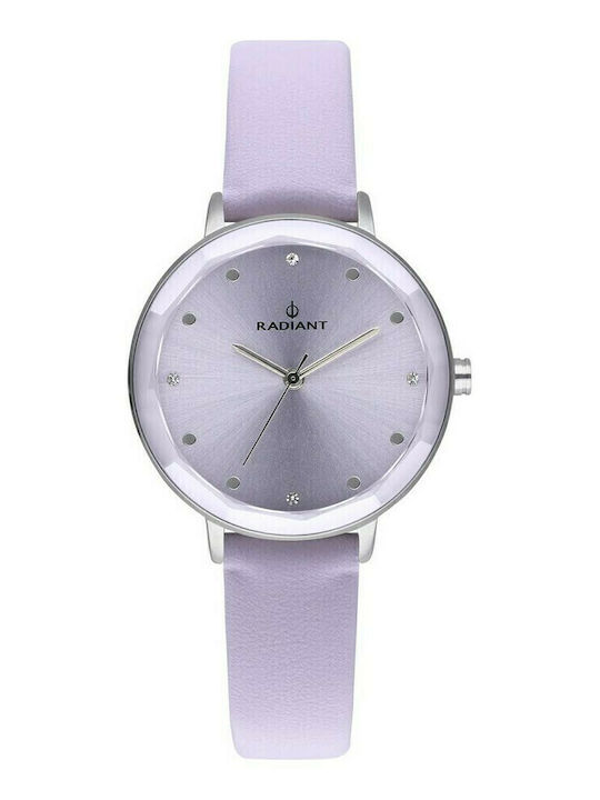 Radiant Дамски Часовник 34mm Кварцов с Лилава Кожена Каишка