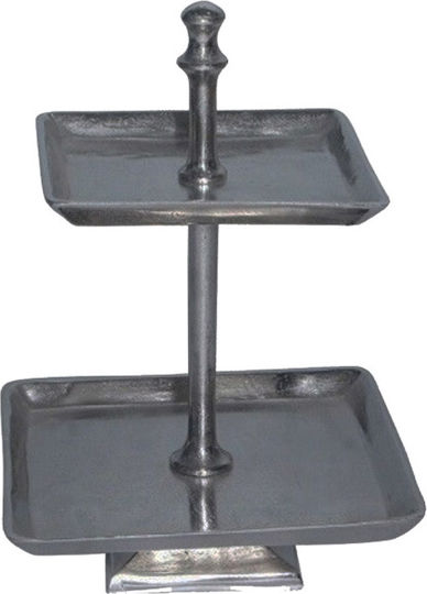 InTheBox Lith Stand Metalic Etajeră 2 niveluri Neagră L36xl36xH53cm 1buc