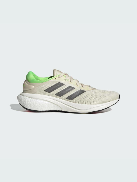 Adidas Supernova 2.0 Γυναικεία Αθλητικά Παπούτσια Running Ecru Tint / Night Metallic / Solar Green
