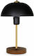 Pakketo PWL-1061 Metal Table Lamp for Socket E27 with Black Shade and Gold Base