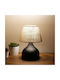 Pakketo PWL-1068 Metall Tischlampe für Fassung E27 mit Beige Schirm und Schwarz Basis