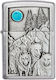 Zippo Wolf Pack und Moon Emblem Winddichtes Feuerzeug mit Flamme in Silber Farbe