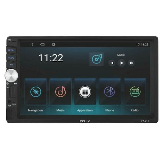 Felix Car Audio System 2 DIN (Bluetooth/USB/AUX/WiFi/GPS) with 7" Touch Screen