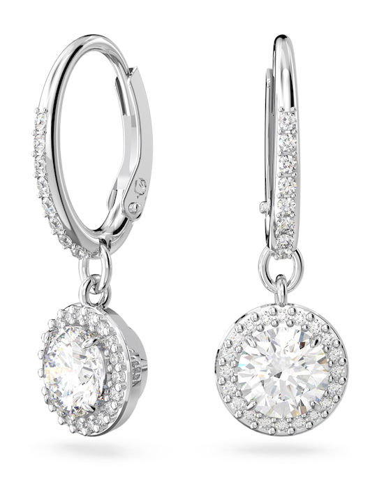 Swarovski Constella Round Cut Ohrringe Hängende aus Silber mit Steinen