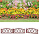 vidaXL Plastic Garden Border in Red Color 60x25cm Set of 17 pieces