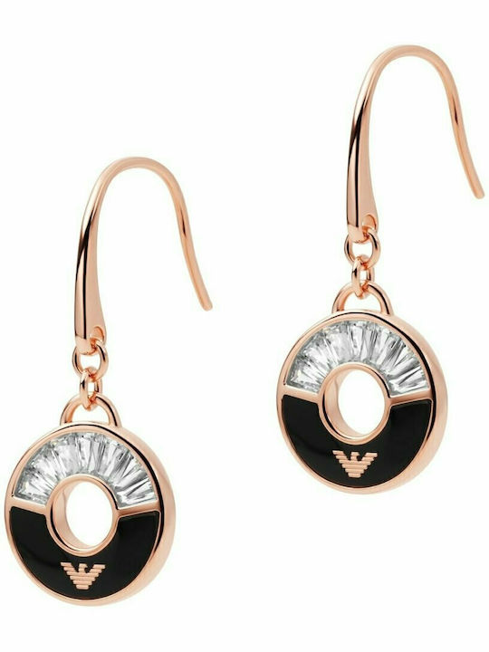 Emporio Armani Essential Earrings made of Silver Gold Plated with Stones