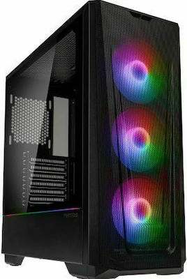 Phanteks Eclipse G360A Jocuri Turnul Midi Cutie de calculator cu fereastră laterală și iluminare RGB Negru