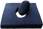 Alpha Foam Visco Memory Seat Cushion with Memory Foam & Hole 40x39x5cm Blue