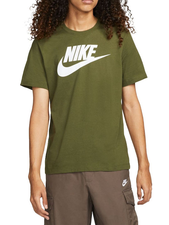 Nike Icon Futura Ανδρικό Αθλητικό T-shirt Κοντομάνικο Χακί