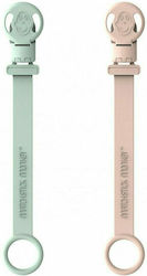 Matchstick Monkey Clip Schnullerzubehör aus Silikon Mint Green/Dusty Pink