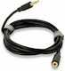 QED QED 3.5mm Jack Cable - 3.5mm Female to 3.5mm Male Black 3m