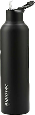 AlpinPro Tour Bottle Thermos Stainless Steel BPA Free TOUR BLACK 950ml with Straw