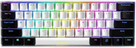 Sharkoon Skiller SGK50 S4 Gaming Mechanical Keyboard 60% with Kailh Red switches and RGB lighting (English US) White