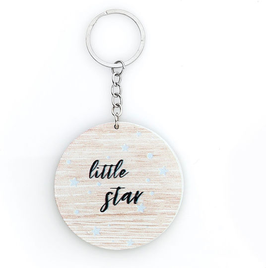 Christening Favor with Keychain Little Star made of Wood 24pcs