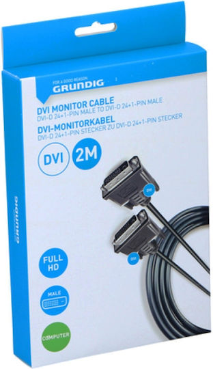 Grundig Cable DVI-D male - DVI-D male 2m Μαύρο (47231)