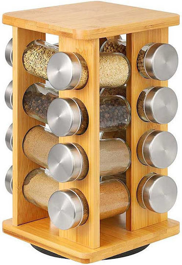 Timeless Tools Gewürzbehälter Bambus auf drehbarem Ständer Braun 16Stück 16Stück Timeless Tools Gewürzbehälter Bambus auf drehbarem Ständer Braun 16Stück 16Stück