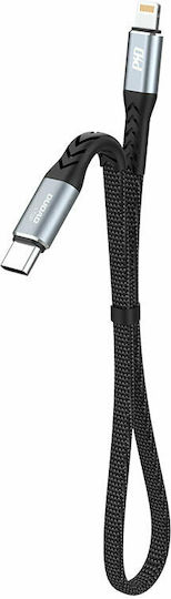 Dudao L10P Flat / Braided USB-C to Lightning Cable 20W Μαύρο 0.23m