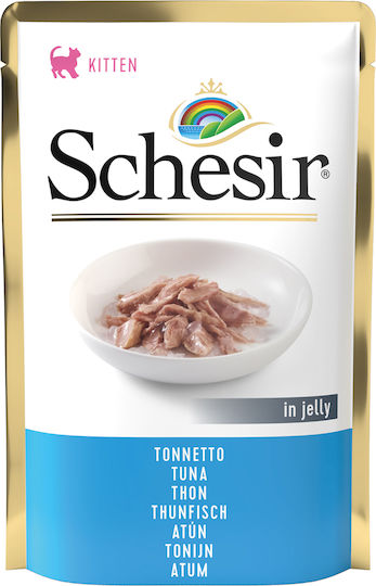 Schesir in Jelly Wet Food for Young Cats in Pouches with Tuna Gluten-Free 85gr
