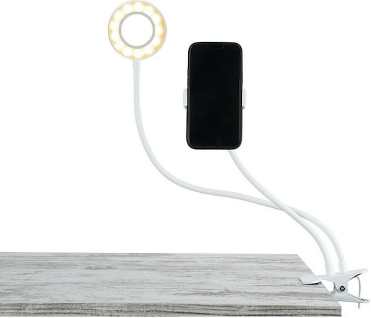 GloboStar Ring Light 9cm 3000 - 6000K with Desktop Stand/Mount Stand and Mobile Holder