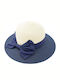 Aquablue Wicker Women's Floppy Hat Navy Blue