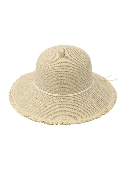 Aquablue Γυναικείο Ψάθινο Καπέλο Μπεζ
