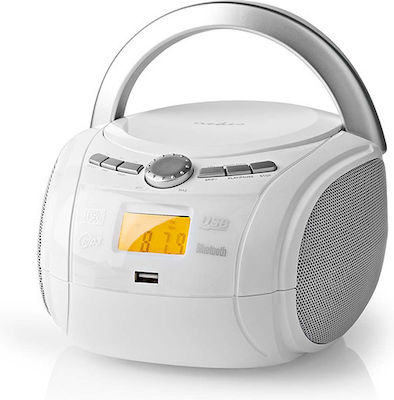 Nedis Φορητό Ηχοσύστημα Boombox mit Bluetooth / CD-Spieler / USB / Radio in Weiß Farbe