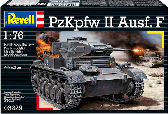 Revell PzKpfw II Ausf. F 1:76 Фигура за Моделизъм Резервоар 61 Части в Мащаб 1:76